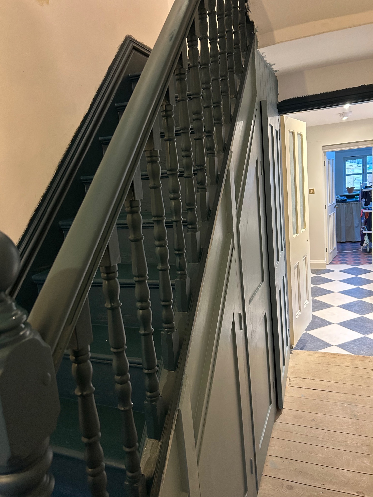 Victorian hall stairs and landing. · Interior decorating in Cambridge